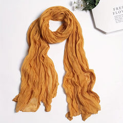 Vintage Crinkle Scarf Distressed Tie Dye Warm Shawls Neckerchief