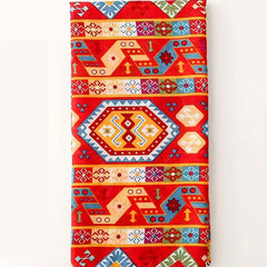 Red Geometric Print Tassel Scarf Boho Shawl Head Wrap Women