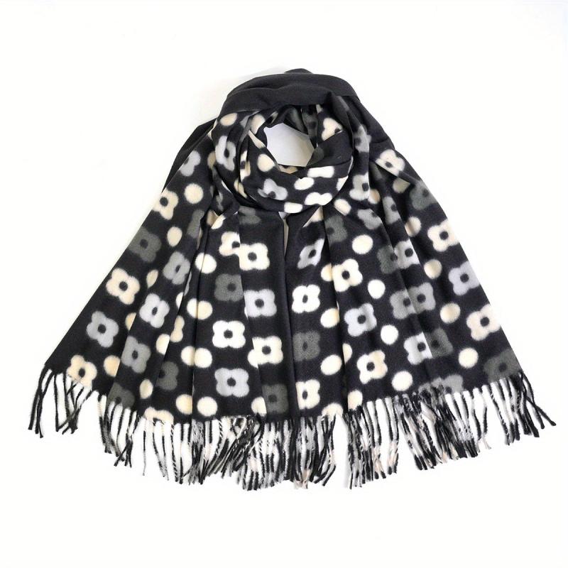 Cashmere Scarf Print Long Fringed Scarf Warm Sunscreen Shawl Casual Wrap