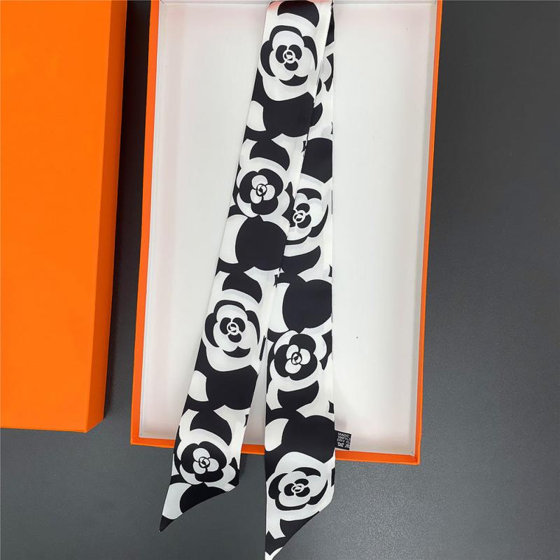 Rose Flower Neckerchief Long Ribbon Skinny Scarf Headband Sash