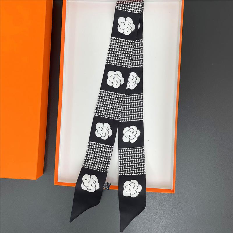 Rose Flower Neckerchief Long Ribbon Skinny Scarf Headband Sash