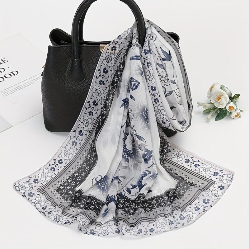 Colorful Floral Bohemia Scarf Thin Shawl Outdoor Sunscreen Head Wrap