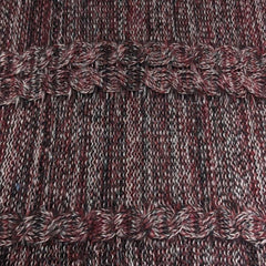 Wine Red Ribbed Knitted Cape Tassel Shawl Warm Pullover Cardigan