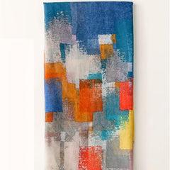 Colorful Printed Scarf Thin Breathable Headscarf Casual Sunscreen Fringed Shawl