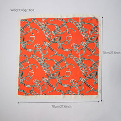 70 Square Scarf Vintage Chain Print Bandana Neckerchief Classic Head Wraps