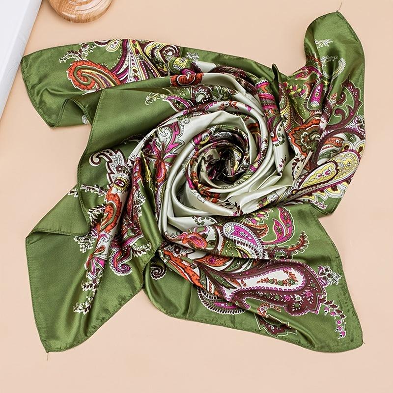 Vintage Style Satin Bandana Scarf Neck Wrap Headband For Women