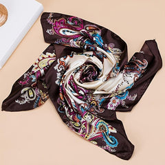 Vintage Style Satin Bandana Scarf Neck Wrap Headband For Women