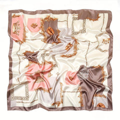 Vintage Chain Print Silk Shawl Scarf Travel Beach Towel