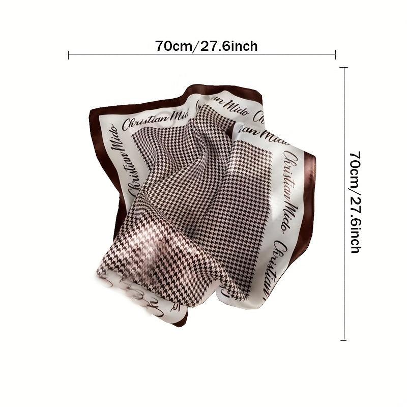 Flower Plaid Print Square Scarf Women Casual Shawl Sunscreen Windproof Head Wrap