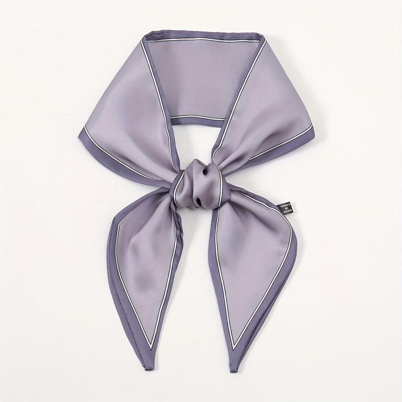 Solid Satin Skinny Scarf Neckerchief Hair Ribbon Twilly Scarf