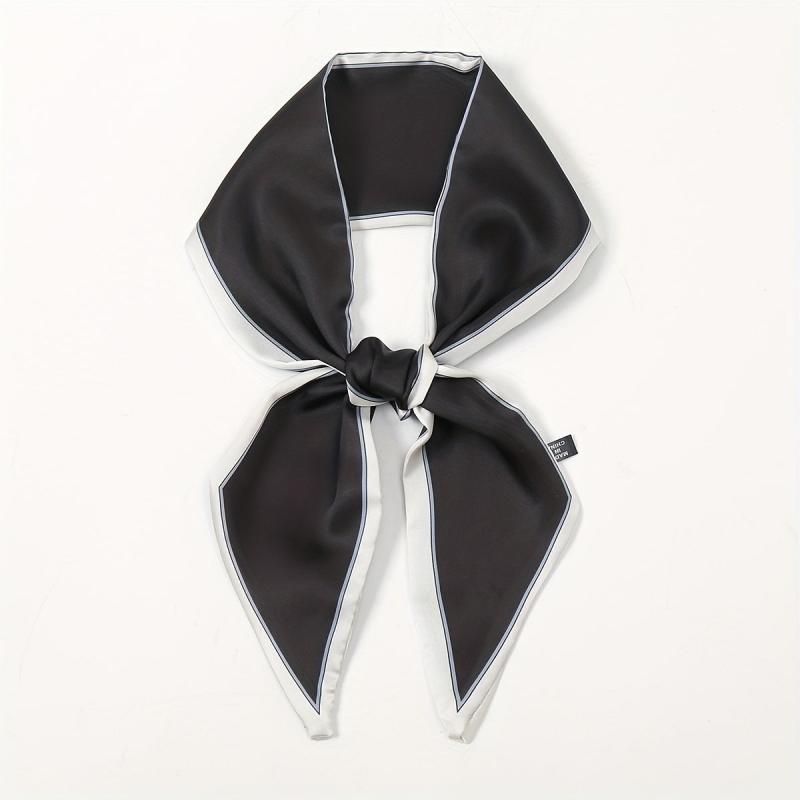 Solid Satin Skinny Scarf Neckerchief Hair Ribbon Twilly Scarf