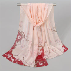 Floral Chiffon Scarf Boho Shawl Casual Travel Beach Towel