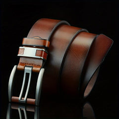 Men's Pin Buckle Leather Belt Waist Strap for Jeans Pants