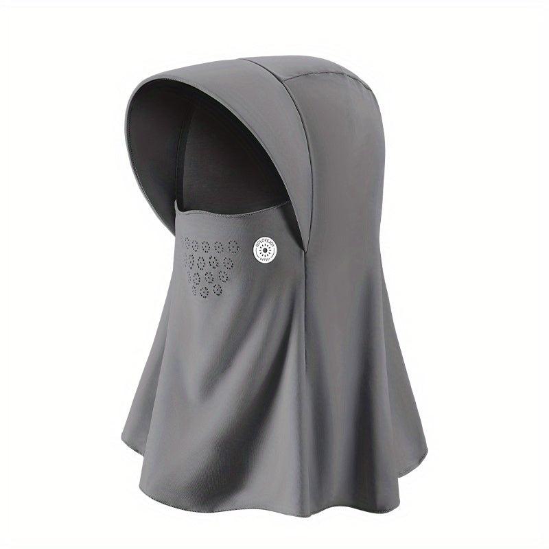 Sun Proof Hoodie Face Covering With Brim Mesh Ice Mask Neck Gaiter