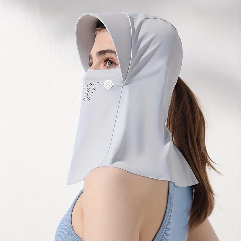 Sun Proof Hoodie Face Covering With Brim Mesh Ice Mask Neck Gaiter