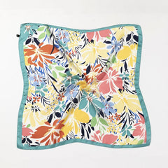 Colorful Floral Scarf Handkerchief Silk Scarf Headband