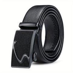 Men's Leather Belt Automatic Buckle Work Business Gift Dad Husband