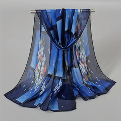 Boho Lightweight Chiffon Scarf Print Long Shawl Wrap Summer Sunscreen Headscarf