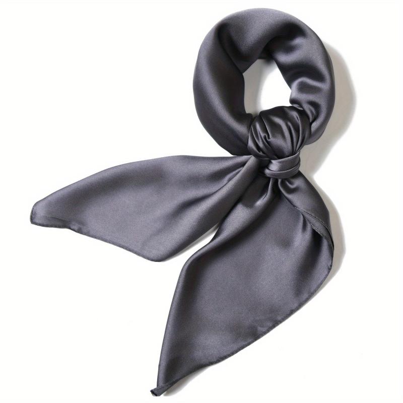 Satin Square Scarf Bandana Silk Neckerchief Women Head Wrap Hair Accessories