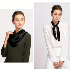 Satin Square Scarf Bandana Silk Neckerchief Women Head Wrap Hair Accessories