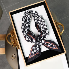 Long Skinny Scarf Ribbon Twilly Scarf Women Headband Satin Hair Ribbon