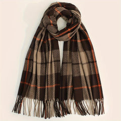 Plaid Warm Scarf Large Winter Shawl Casual Outdoor Wrap for Women