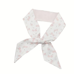 2pcs Pink Skinny Scarf Long Ribbon Neckerchief Twilly Scarf for Women