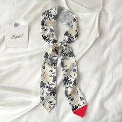 Butterfly Print Twilly Scarf Casual Ribbon Scarf