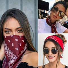 Paisley Print Bandana Cotton Neckerchief Hip Hop Cowboy Cowgirl Headband