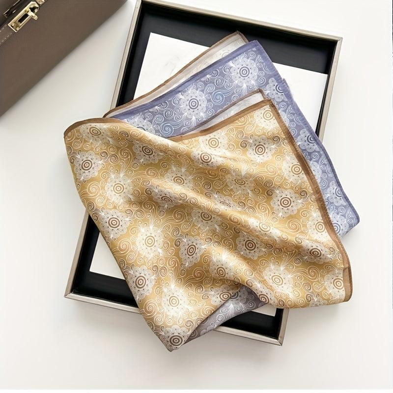 Classic Print Silk Bandana Vintage Square Scarf Neckerchief Casual Head Wraps