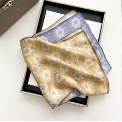 Classic Print Silk Bandana Vintage Square Scarf Neckerchief Casual Head Wraps