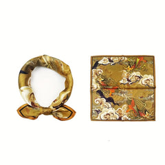 Classic Print Silk Bandana Vintage Square Scarf Neckerchief Casual Head Wraps