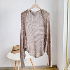 Knit Hollow Out Shawl Solid Outwear Cardigan for Evening Party Dress