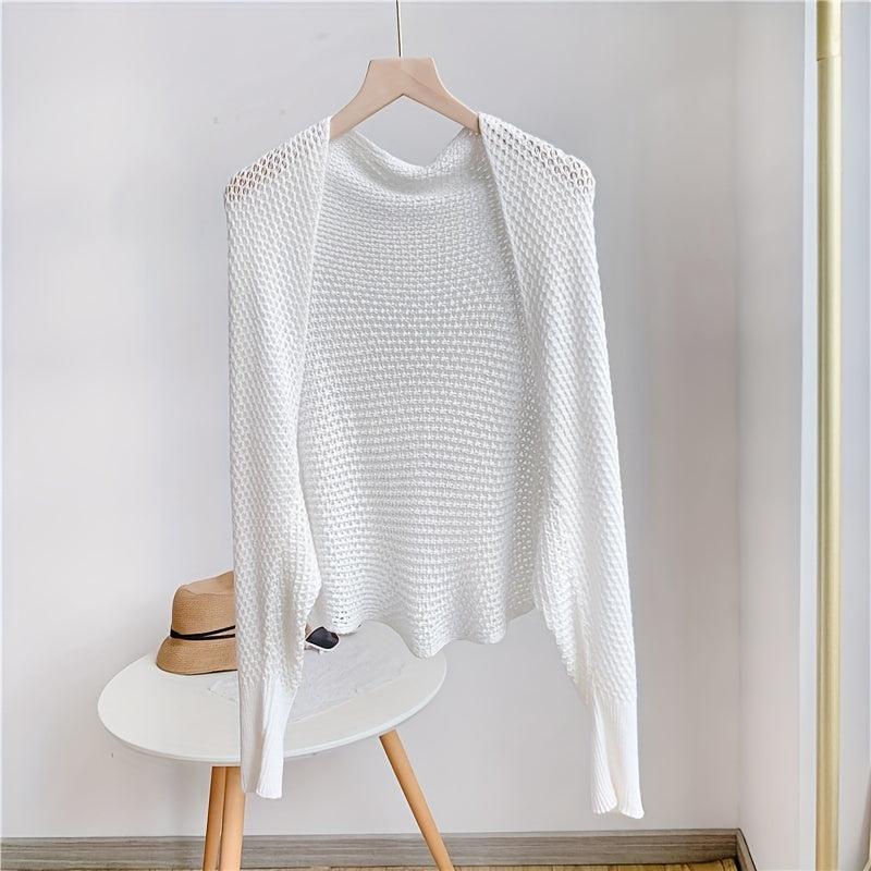 Knit Hollow Out Shawl Solid Outwear Cardigan for Evening Party Dress