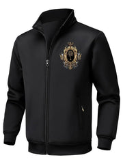 Men's Vintage Zip Up Jacket With Print