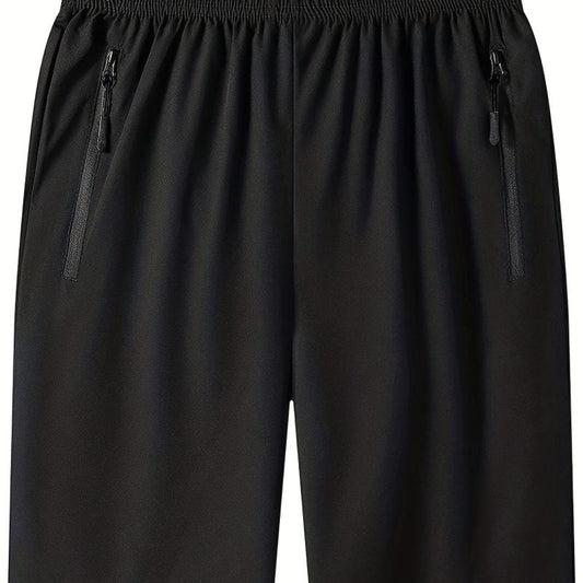 Men's Quick Dry Comfy Shorts with Zipper Pockets for Summer Gym