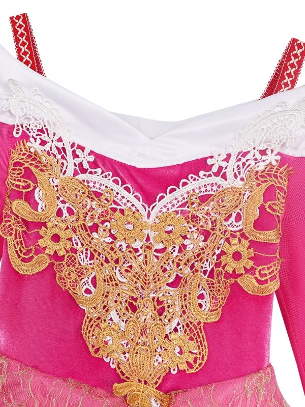 Girls Princess Costume Dress Long Sleeve Birthday Party Cosplay Outfit