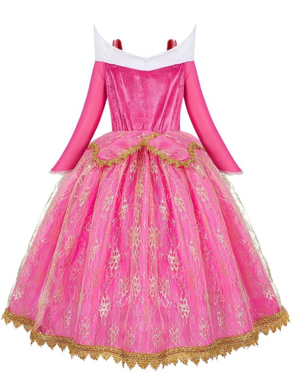 Girls Princess Costume Dress Long Sleeve Birthday Party Cosplay Outfit