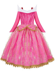 Girls Princess Costume Dress Long Sleeve Birthday Party Cosplay Outfit