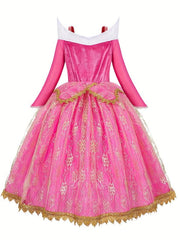 Girls Princess Costume Dress Long Sleeve Birthday Party Cosplay Outfit