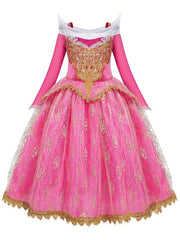 Girls Princess Costume Dress Long Sleeve Birthday Party Cosplay Outfit