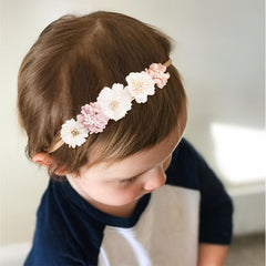 Baby Girl Flower Headbands Soft Stretchy Nylon Hairbands For Newborn Toddler