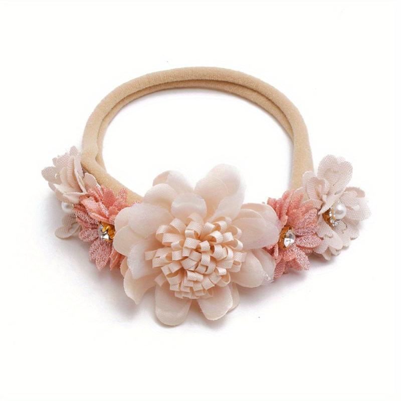 Baby Girl Flower Headbands Soft Stretchy Nylon Hairbands For Newborn Toddler
