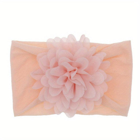Chiffon Flower Nylon Headband for Baby Girls