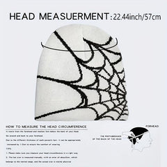 Goth Spider Web Jacquard Beanie Y2K Knit Hat