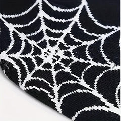 Goth Spider Web Jacquard Beanie Y2K Knit Hat