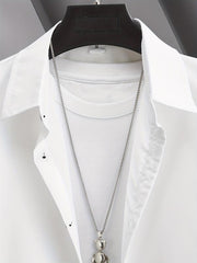 Solid Men's Short Sleeve Casual Shirt for Summer