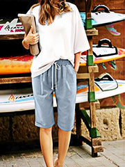 Drawstring Bermuda Shorts for Women