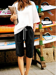 Drawstring Bermuda Shorts for Women