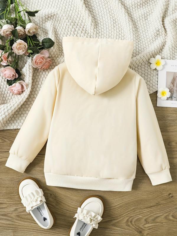 Toddler Girls Yellow Flower Print Hooded Sweatshirt